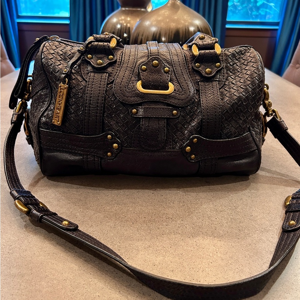 Lockheart Black Leather Satchel